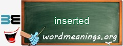 WordMeaning blackboard for inserted